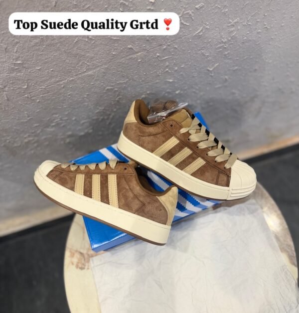 eaa1f027-c46e-45ec-a5ba-aacdbcff9ed5 *FIRST TIME IN INDIA 🇮🇳*
*ADIDAS ORIGINALS SUPERSTAR 2026 SUEDE TAN 🔥*
Euro 40-44 ✅
Exact Showroom quality
Original Box Pack 📦
Grab Soon 🔜